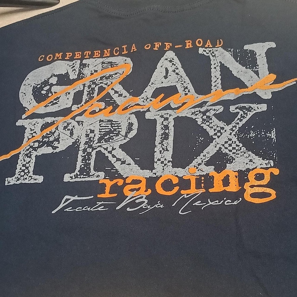 Gran Prix Racing Off-Road Tecate Baja Mexico Graphic T-Shirt Navy Blue Mens XL